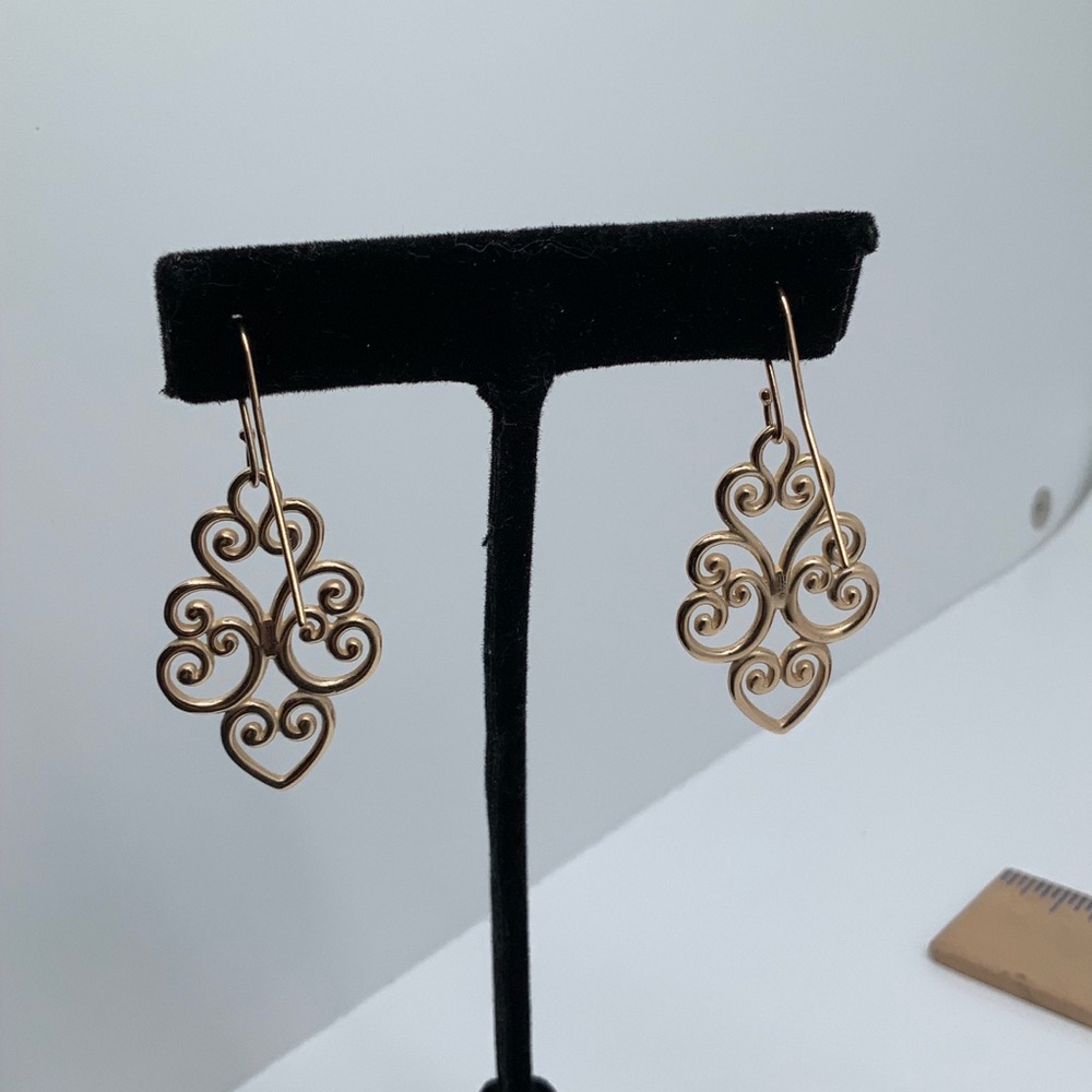 James Avery 14K Jubilant Heart Dangle Earrings